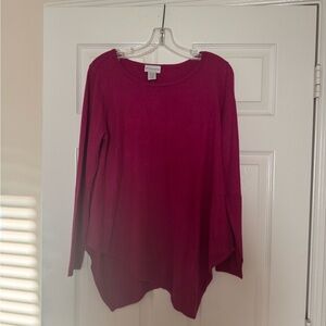 Soft Surroundings Wool Cashmere Angora Blend Fuchsia Pink Sweater SZ Petite M